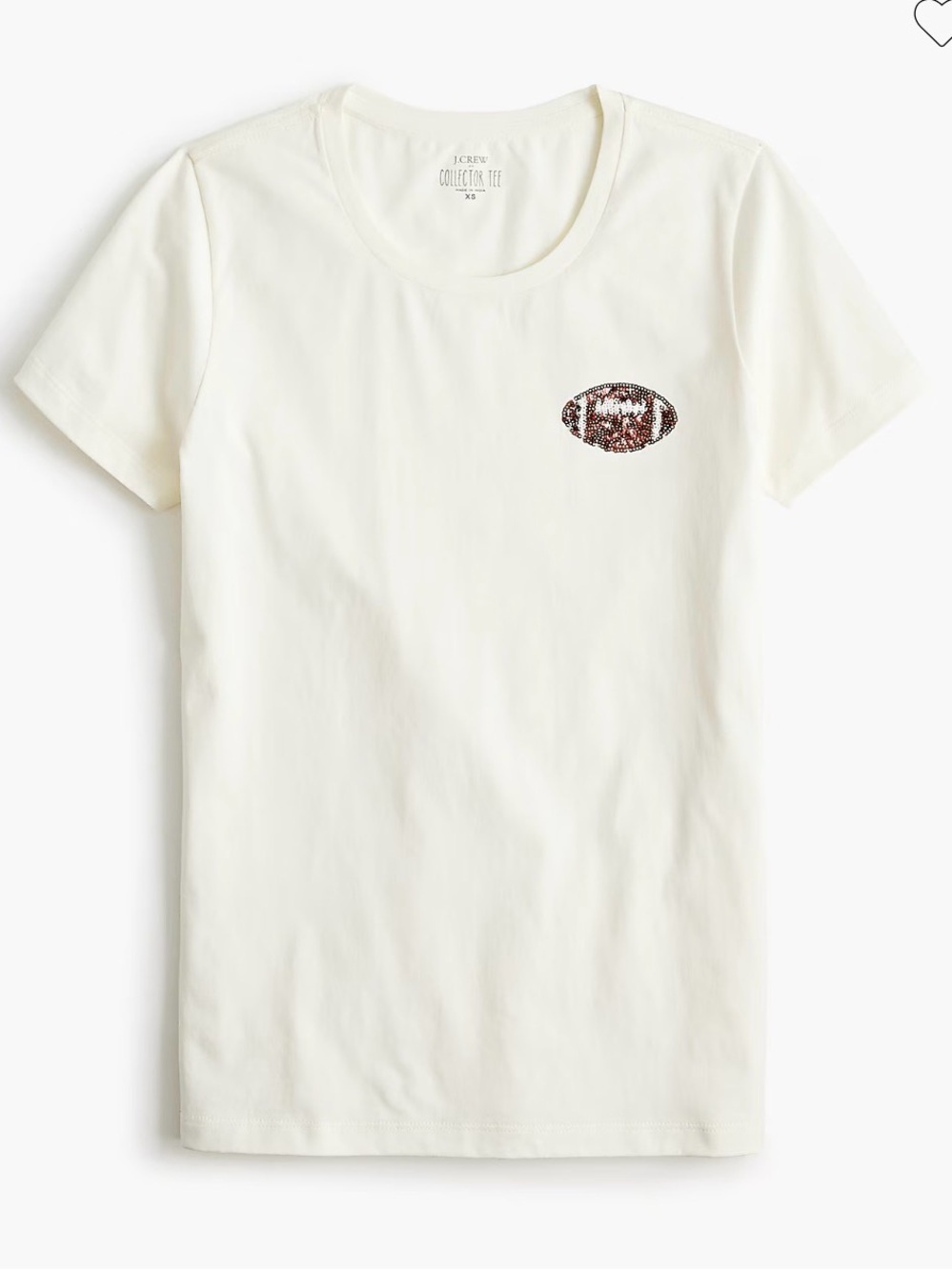 New! J. Crew Sequin football tee